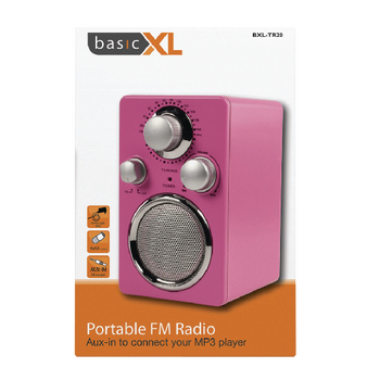 BXL-TR20 Draagbare fm radio roze Verpakking foto
